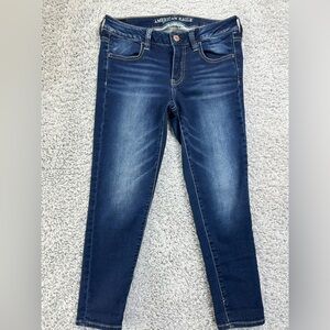 American Eagle Jeans Womens 4 Jegging Crop Dark Wash Super Stretch